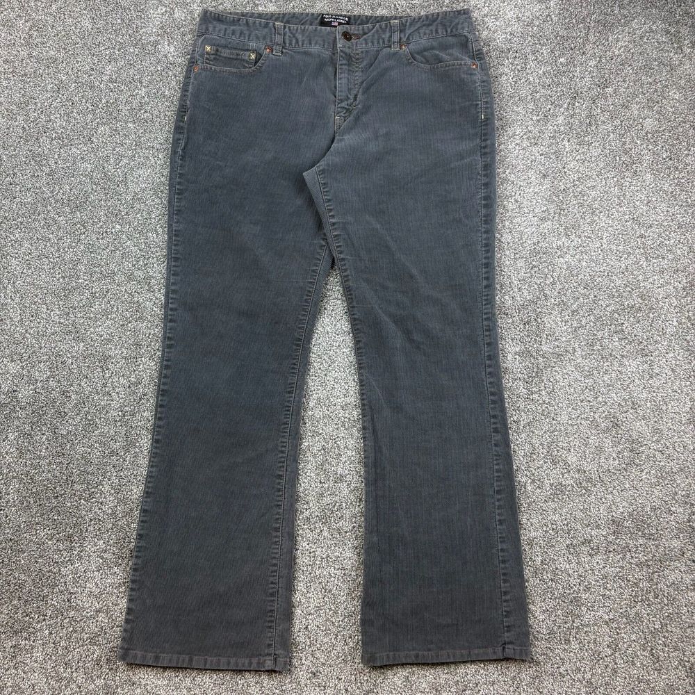 Polo Jeans Co Corduroy Pants Womens 12x32 Gray Ralph Lauren Bootcut Stretch Zip